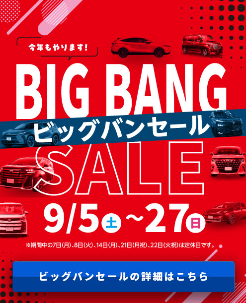 BIG BANG SALE(ビッグバンセール)開催