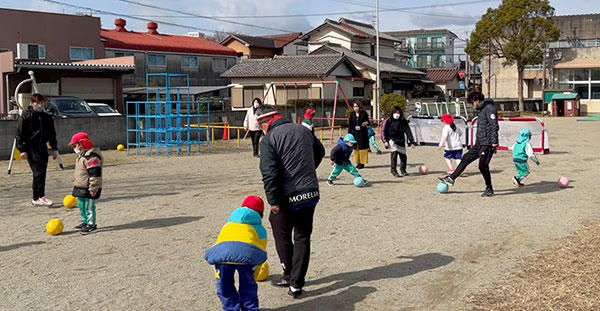 敬和幼稚園でサッカー巡回指導を実施いたしました