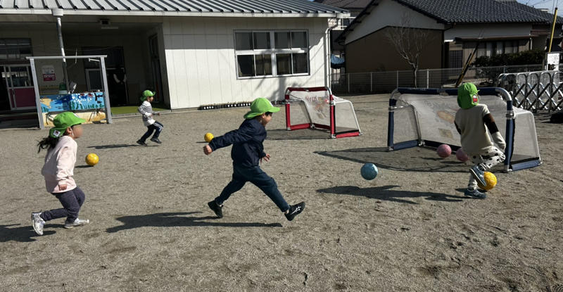 玉垣保育所でサッカー巡回指導を実施いたしました